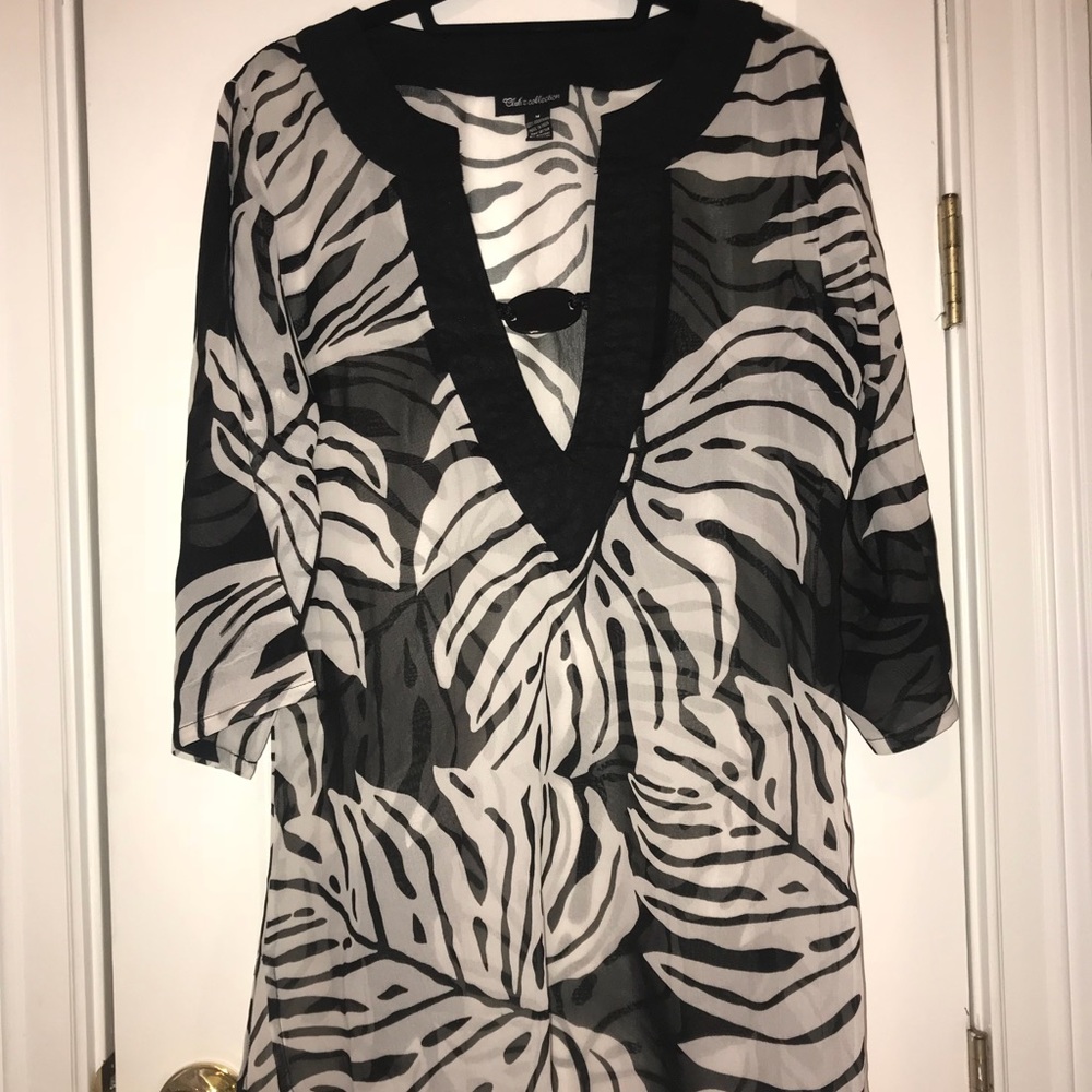 Womens sheer tunic beach coverup medium never worn